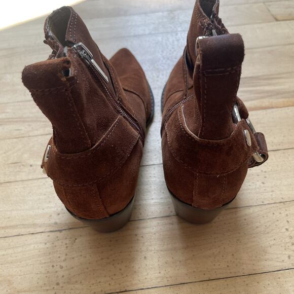 Marc Fisher LTD Women’s Halie Booties 6M Brown MSRP $198 Worn Once EUC - Picture 5 of 14